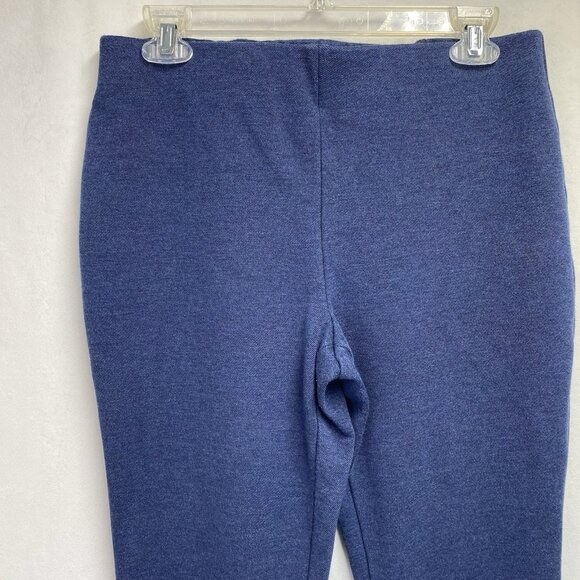 Talbots Montauk Knit Mid-Rise Pull-On Flare Capri Leg Pants Women 6 Blue Stretch - Picture 6 of 12